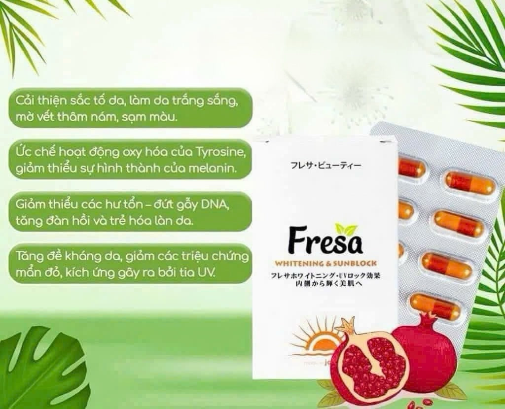 FRESA Whitening & Sunblock - Viên uống Fresa hỗ trợ dưỡng sáng, bảo vệ da