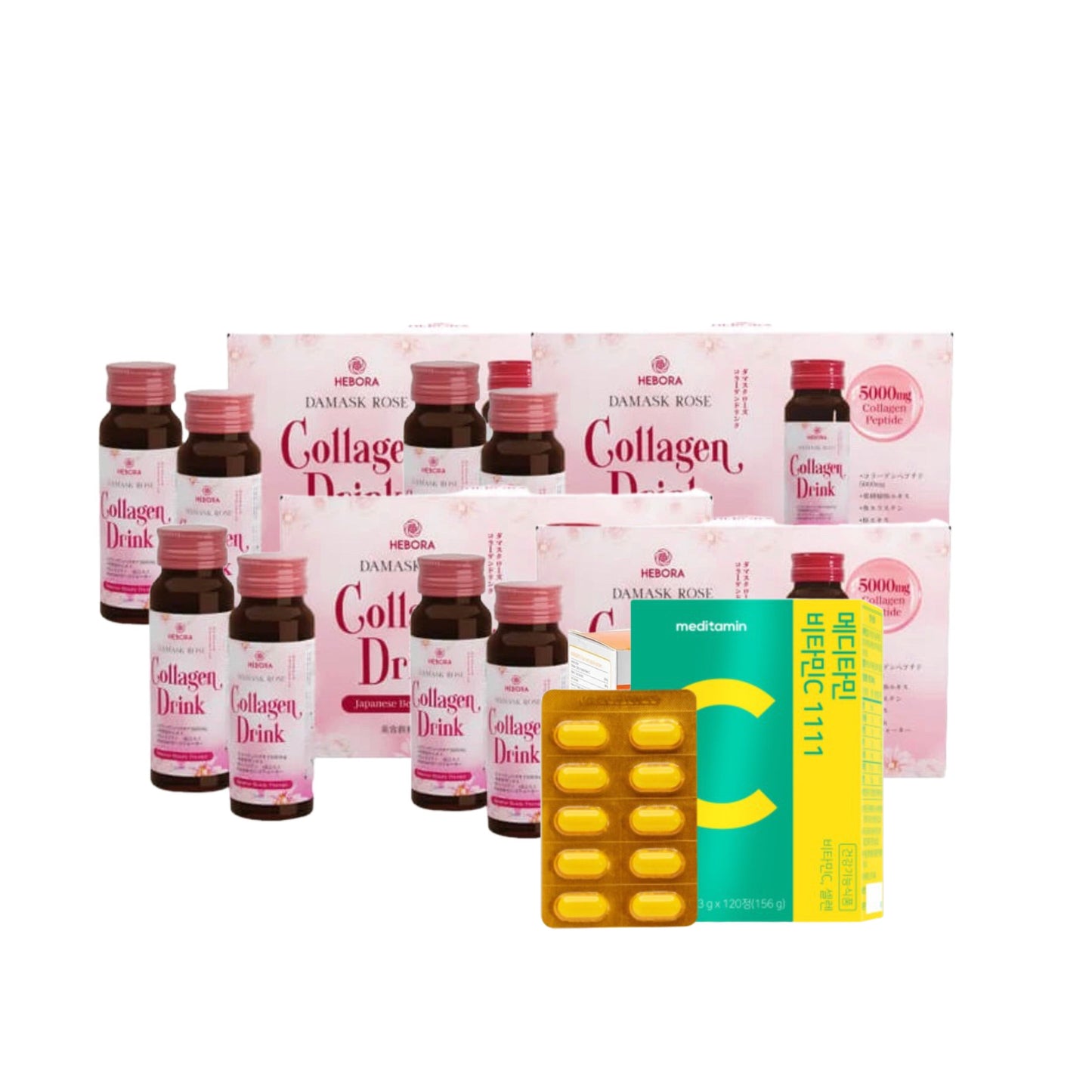 Collagen Hebora Damask Drink 50ml - Mua 3 tặng 1 + 1 gói Vitamin C