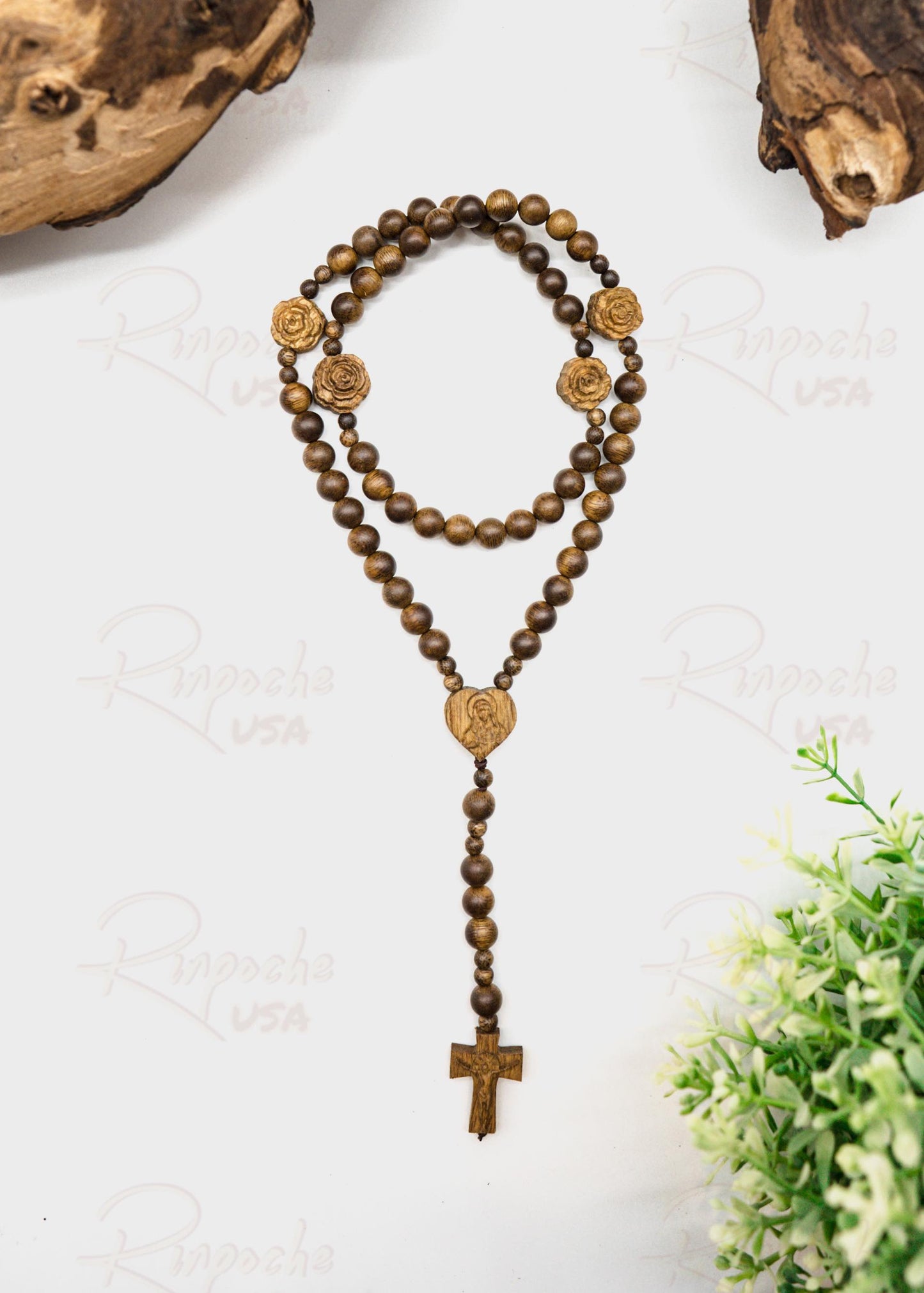 Chuỗi Mân Côi Trầm Hương Indonesia mix Hoa Hồng Đức Mẹ