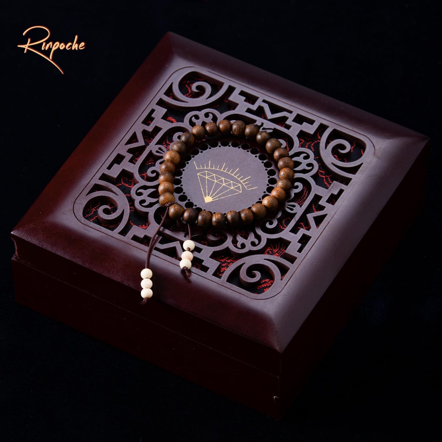 Vòng Đơn Trầm Hương Indonesia Đuôi Hạt Ngà ( Trơn )