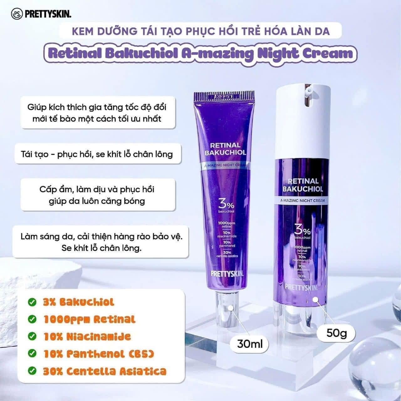 PRETTYSKIN RETINAL Bakuchiol A-Mazing Night Cream