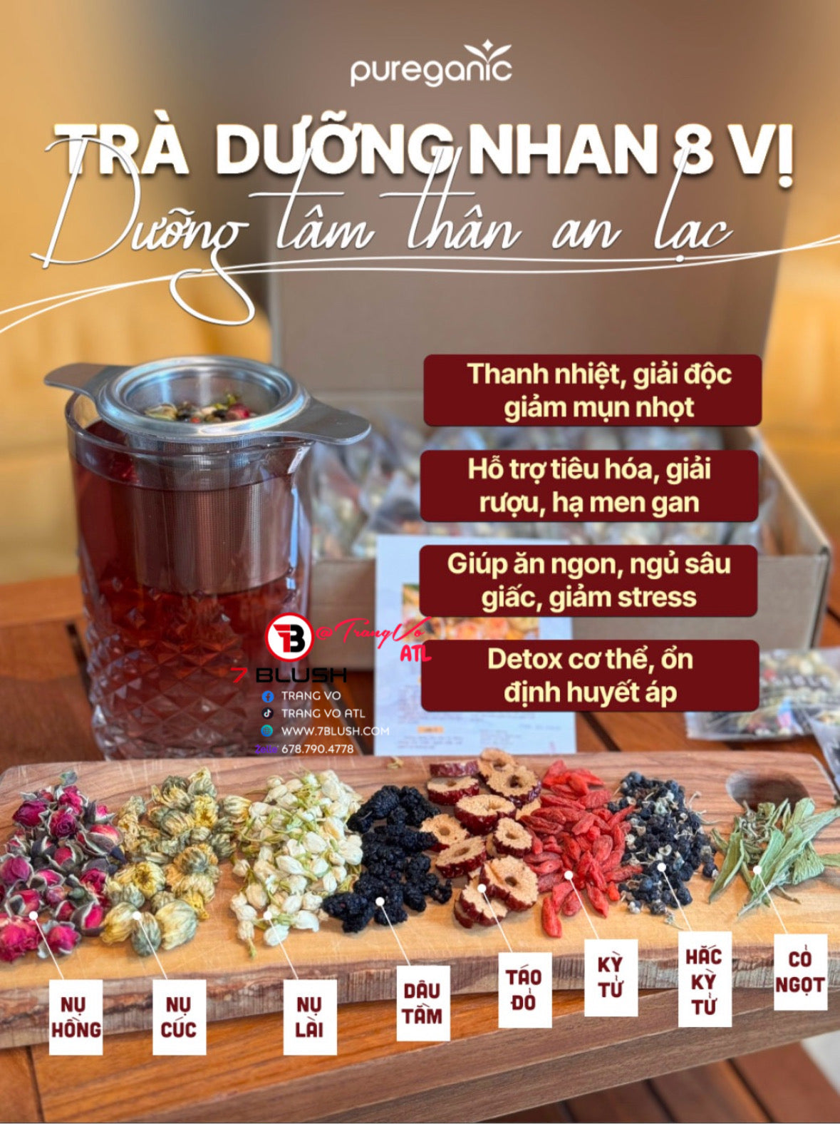 Trà Dưỡng Nhan 8 Vị Thảo Mộc