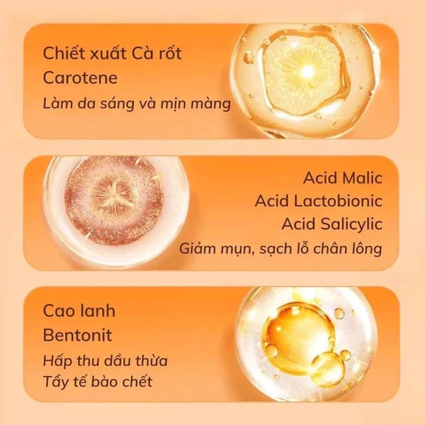 CARRABIOMEX Sunduk Jeju Fresh Bubble Pack - Mặt nạ sủi cà rốt