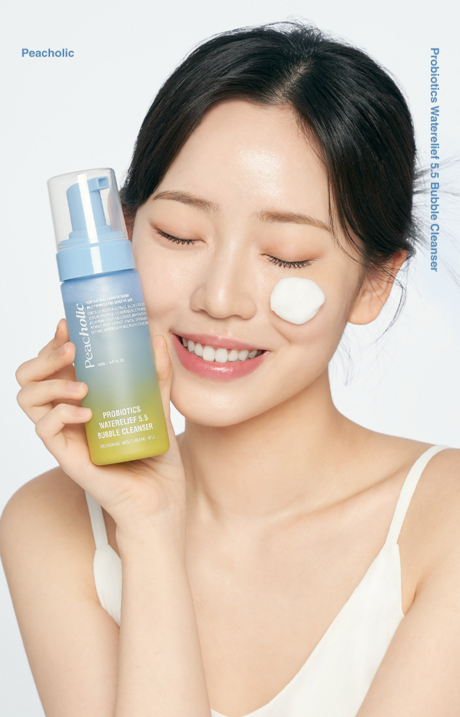 PEACHOLIC Probiotics Waterelief 5.5 Buble Cleanser - Rửa mặt tạo bọt