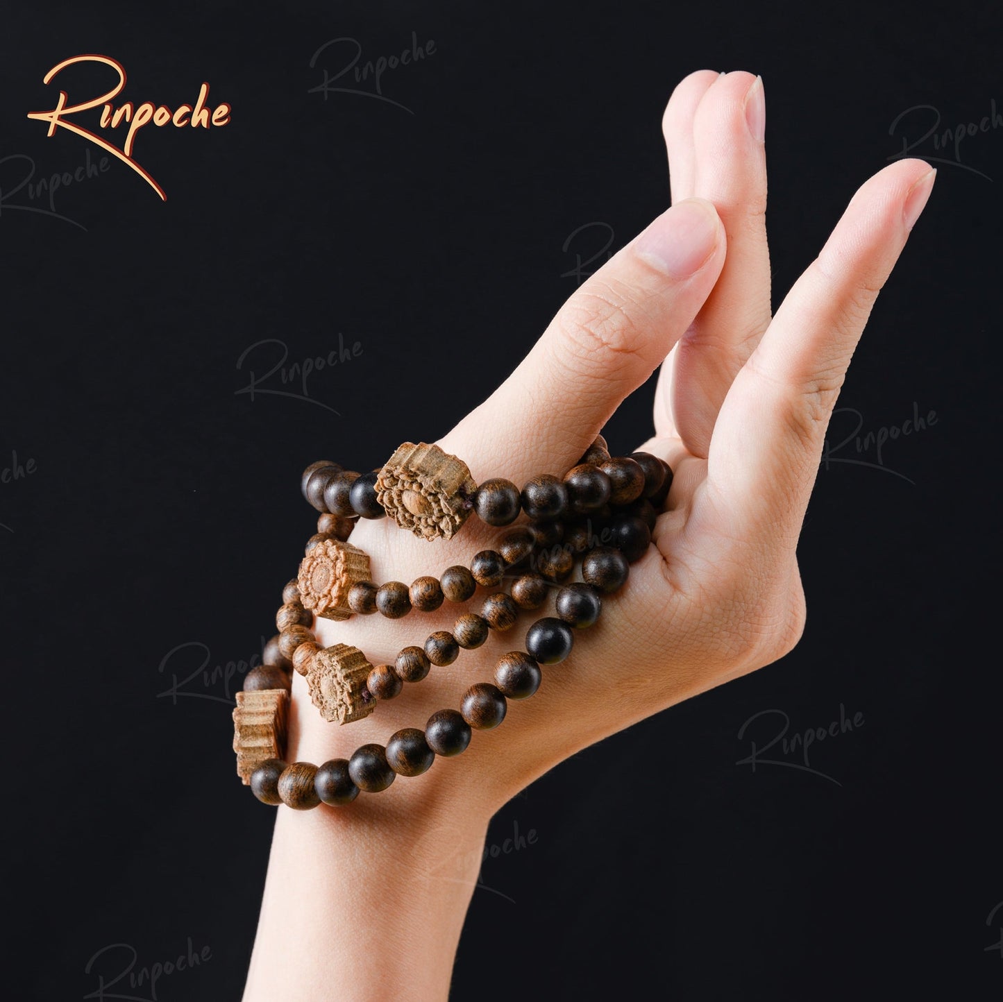 Vòng Trầm Hương Indonesia Charm Hoa Sen