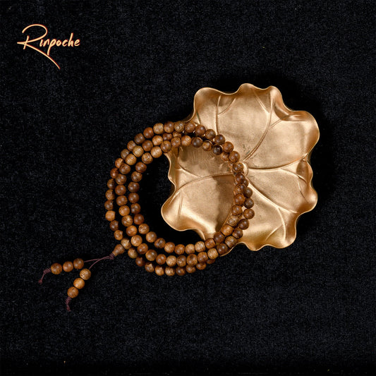 Vòng Trầm Hương Indo 108 Hạt 6 Li Tone Nâu Vàng