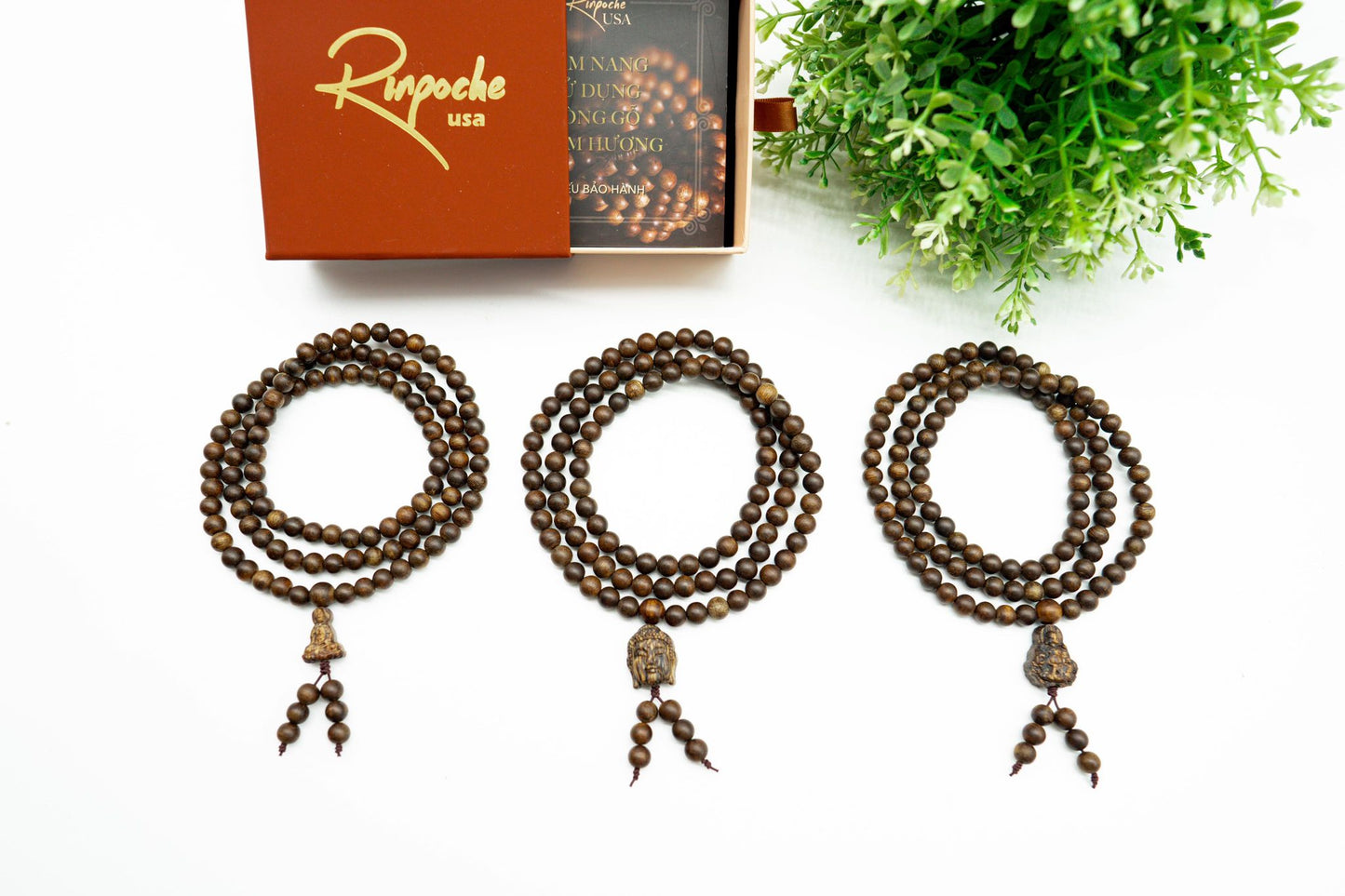 Vòng Trầm Hương Indo 108 Hạt Charm Phật