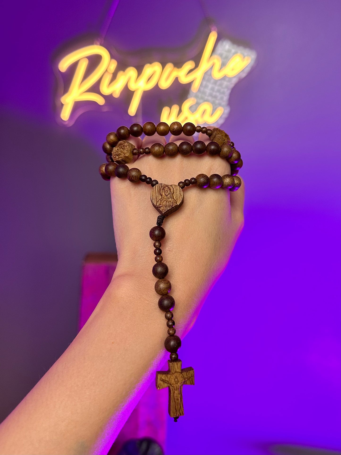 Chuỗi Mân Côi Trầm Hương Indonesia mix Hoa Hồng Đức Mẹ