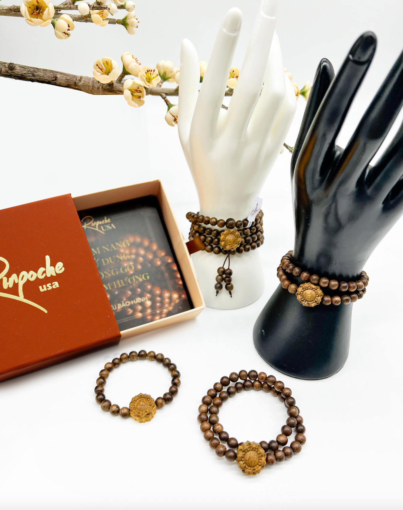 Vòng Trầm Hương Indonesia Charm Hoa Sen