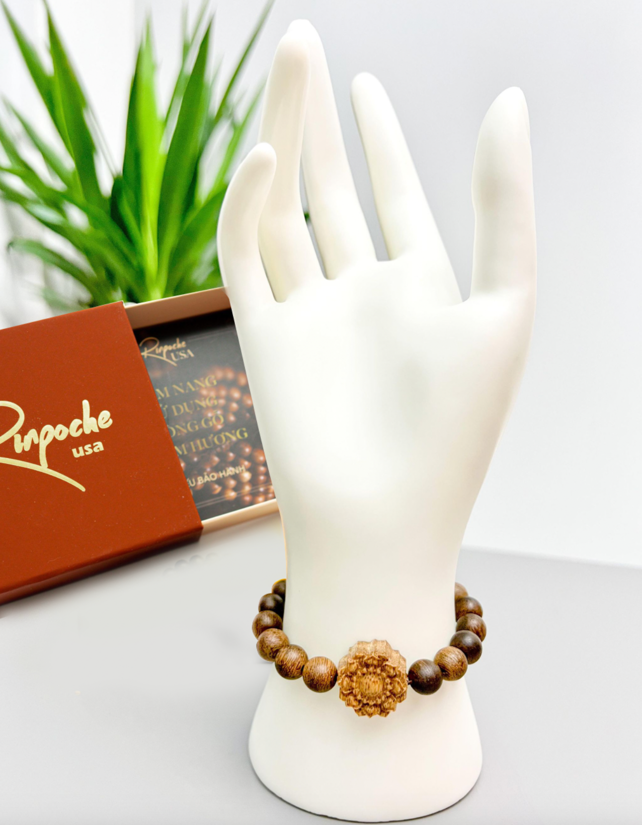 Vòng Trầm Hương Indonesia Charm Hoa Sen