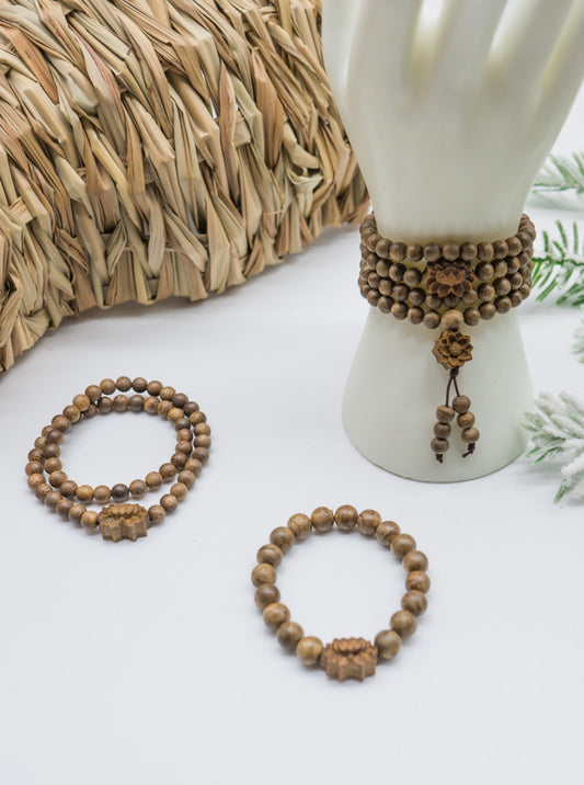 Vòng Trầm Hương Campuchia Charm Hoa Sen